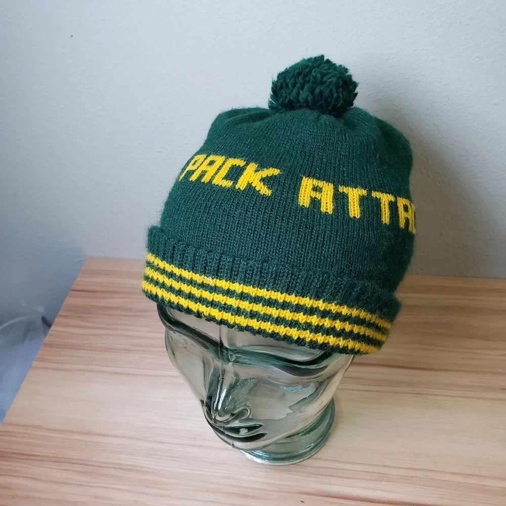 Pack Attack Green Bay Packers Knit Beanie‎ Cap Green Gold Winter Hat NFL